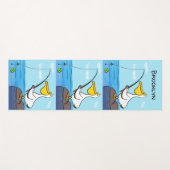 Funny Fish Pelican Cartoon Yogamatte (Vorderseite (Horizontal))