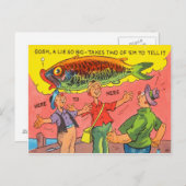 Funny Fish Postcard Fisherman Fishing Cartoon Postkarte (Vorne/Hinten)