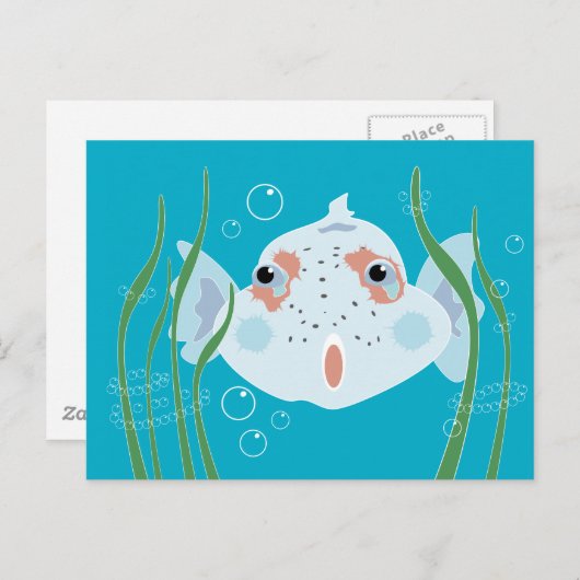 Funny Fish Postkarte (Vorne/Hinten)