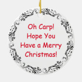 Funny Fish Puff Weihnachten | Fische und Chips Keramik Ornament (Hinten)