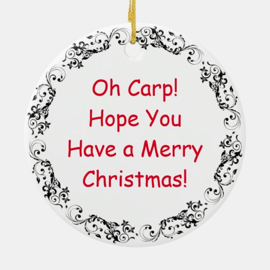 Funny Fish Puff Weihnachten | Fische und Chips Keramik Ornament (Hinten)