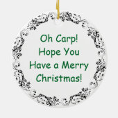 Funny Fish Puff Weihnachten | Fische und Chips Keramik Ornament (Hinten)