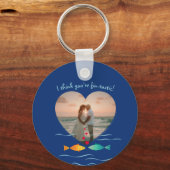 Funny Fish Pun Custom Photo Valentine's Day Schlüsselanhänger (Vorderseite)