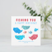 Funny Fish Pun Happy Birthday Karte (Stehend Vorderseite)