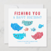 Funny Fish Pun Happy Birthday Karte (Vorderseite)