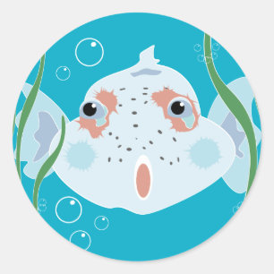 Funny Fish Runder Aufkleber