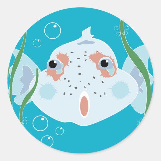 Funny Fish Runder Aufkleber (Vorderseite)