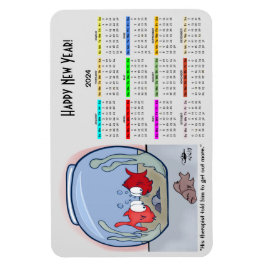 Funny Fish Story 2024 Calendar Foto Magnet