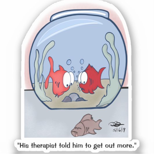 Funny Fish Story Custom Cut Stickers Aufkleber (Vorderseite)