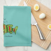 Funny Fish Weihnachtsbass Fischen Niedlicher Carto Geschirrtuch (Viertel Falte)