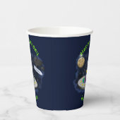 Funny Fish Weltraumschiff Cartoon Illustration Pappbecher (Links)