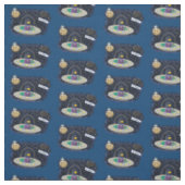 Funny Fish Weltraumschiff Cartoon Illustration Stoff (Muster)