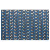 Funny Fish Weltraumschiff Cartoon Illustration Stoff (Fat Quarter (45,7 x 55,9 cm))
