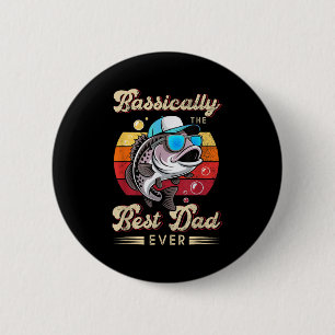 Funny Fisherman Best Vater Ever B Fishing Fathers  Button