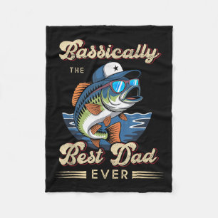 Funny Fisherman Best Vater Ever B Fishing Fathers Fleecedecke