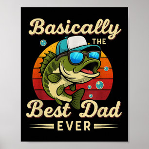 Funny Fisherman Best Vater Ever B Fishing Fathers Poster