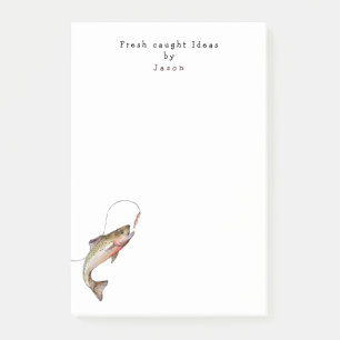 Funny Fisherman fischen personalisiert Post-it Klebezettel