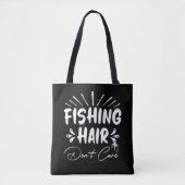 Funny Fisherman, Fishing Hair ist dir egal Tasche (Vorderseite)