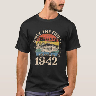 Funny Fisherman Geboren 1942 80. Geburtstag Männer T-Shirt