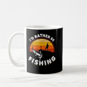Funny Fisherman, ich fische lieber Retro-Fischerei Kaffeetasse