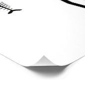 Funny Fisherman Strichmännchen Holding Fisch Knoch Fotodruck (Ecke)