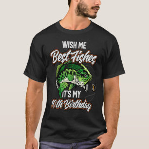 Funny Fisherman's 10. Geburtstag 10 Bass Fishing B T-Shirt