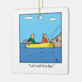 Funny Fishermen Spaß Keramikornament (Links)