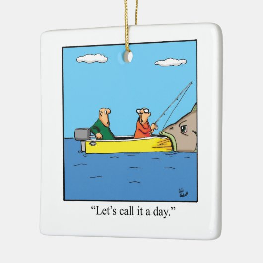 Funny Fishermen Spaß Keramikornament (Links)