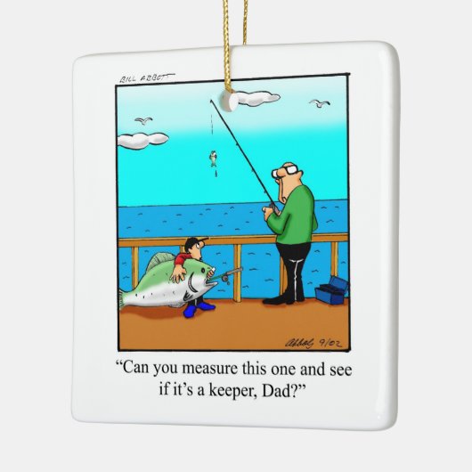Funny Fishermen Spaß Keramikornament (Links)