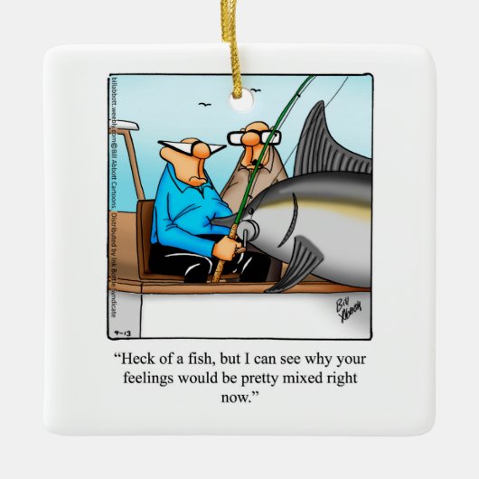 Funny Fishermen Spaß Keramikornament (Vorderseite)