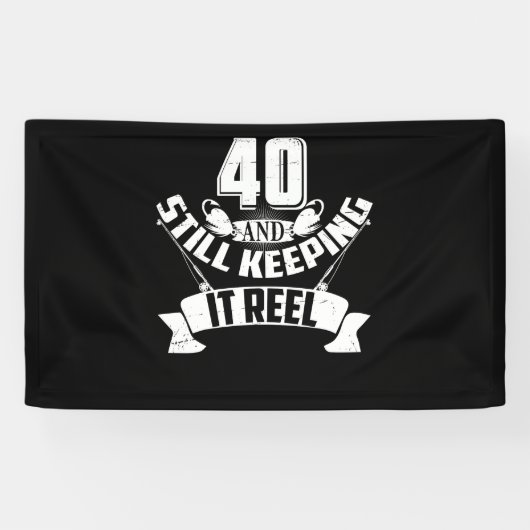 Funny Fishing 40. Geburtstagsgeschenk Fischer 40 J Banner (Horizontal)
