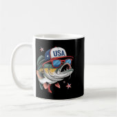 Funny Fishing &amp; Fisherman Gift American Flag  Kaffeetasse (Links)