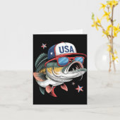 Funny Fishing & Fisherman Gift American Flag Karte (Gelbe Blume)