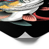 Funny Fishing &amp; Fisherman Gift American Flag  Poster (Ecke)