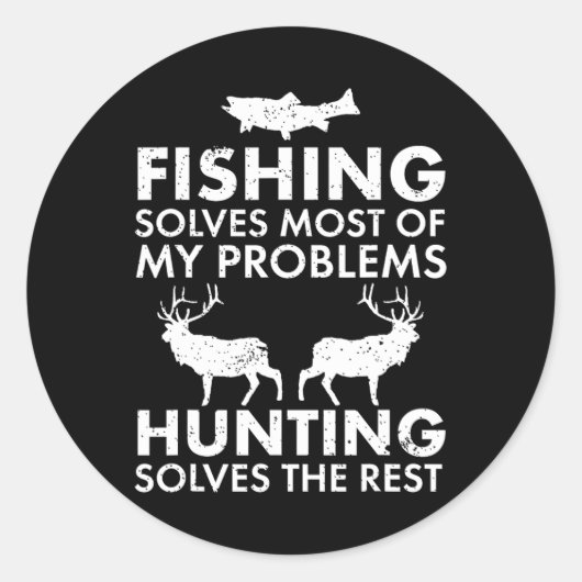 Funny Fishing and Jagd Geschenk Weihnachten Spaß H Runder Aufkleber (Vorderseite)