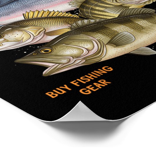 Funny Fishing Apparel For Men, Youth And Boys _ B Poster (Ecke)