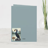 Funny fishing birthday card in funny WPA art style Karte (Rückseite)