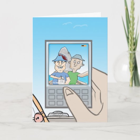 Funny Fishing Birthday Card Karte (Vorderseite)