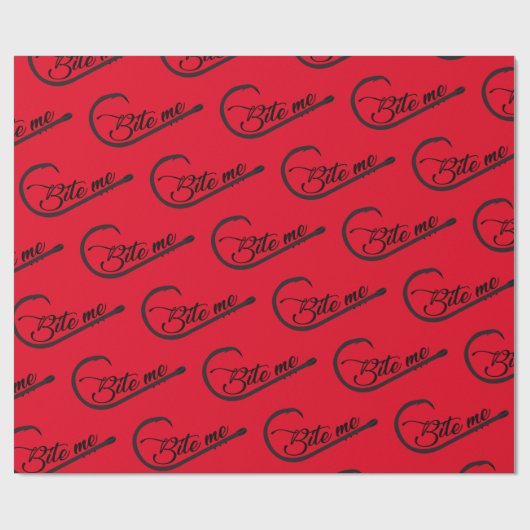 Funny Fishing Bite Me Hook Geschenkpapier (Flach)