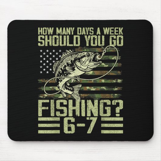 Funny Fishing Boy Teens Kid Camouflage Usa Flag B Mousepad (Vorne)