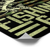 Funny Fishing Boy Teens Kid Camouflage Usa Flag B  Poster (Ecke)