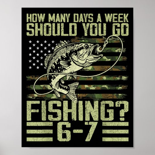 Funny Fishing Boy Teens Kid Camouflage Usa Flag B Poster (Vorne)