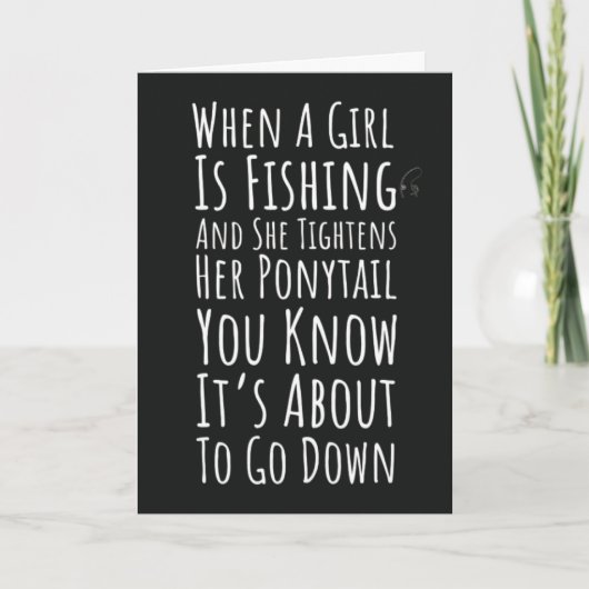 Funny Fishing Cards For Teen Girls Women Her Humor Karte (Vorderseite)