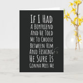 Funny Fishing Cards For Women Angler Humor Girls Karte (Gelbe Blume)