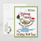 Funny Fishing Christmas - Merry Fishmas Mistletoe Postkarte (Vorne/Hinten)