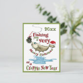 Funny Fishing Christmas - Merry Fishmas Mistletoe Postkarte (Stehend Vorderseite)