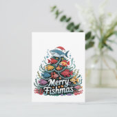 Funny Fishing Christmas Tree Fish Fisher Lover Einladungspostkarte (Stehend Vorderseite)