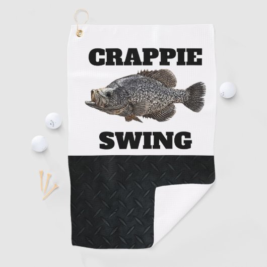 Funny Fishing Crappie Coffee Pun Angler Outdoor Golfhandtuch (Insitu)