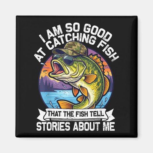 Funny Fishing Dad Men Funny Reel Cool Fish B Fishi Magnet (Vorne)