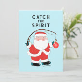 Funny Fishing Fischer Weihnachtskarten Feiertagskarte (Stehend Vorderseite)